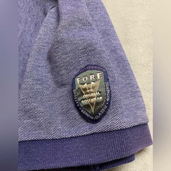 Vintage Fore Golfwear Classic Polo Mens Large Blue Striped Outdoor Golf USA - Picture 3 of 12